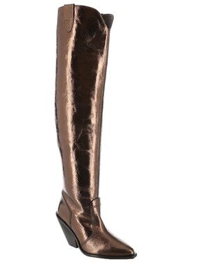 Free People Metallic Copper Over-the-Knee Pointed-Toe Boot